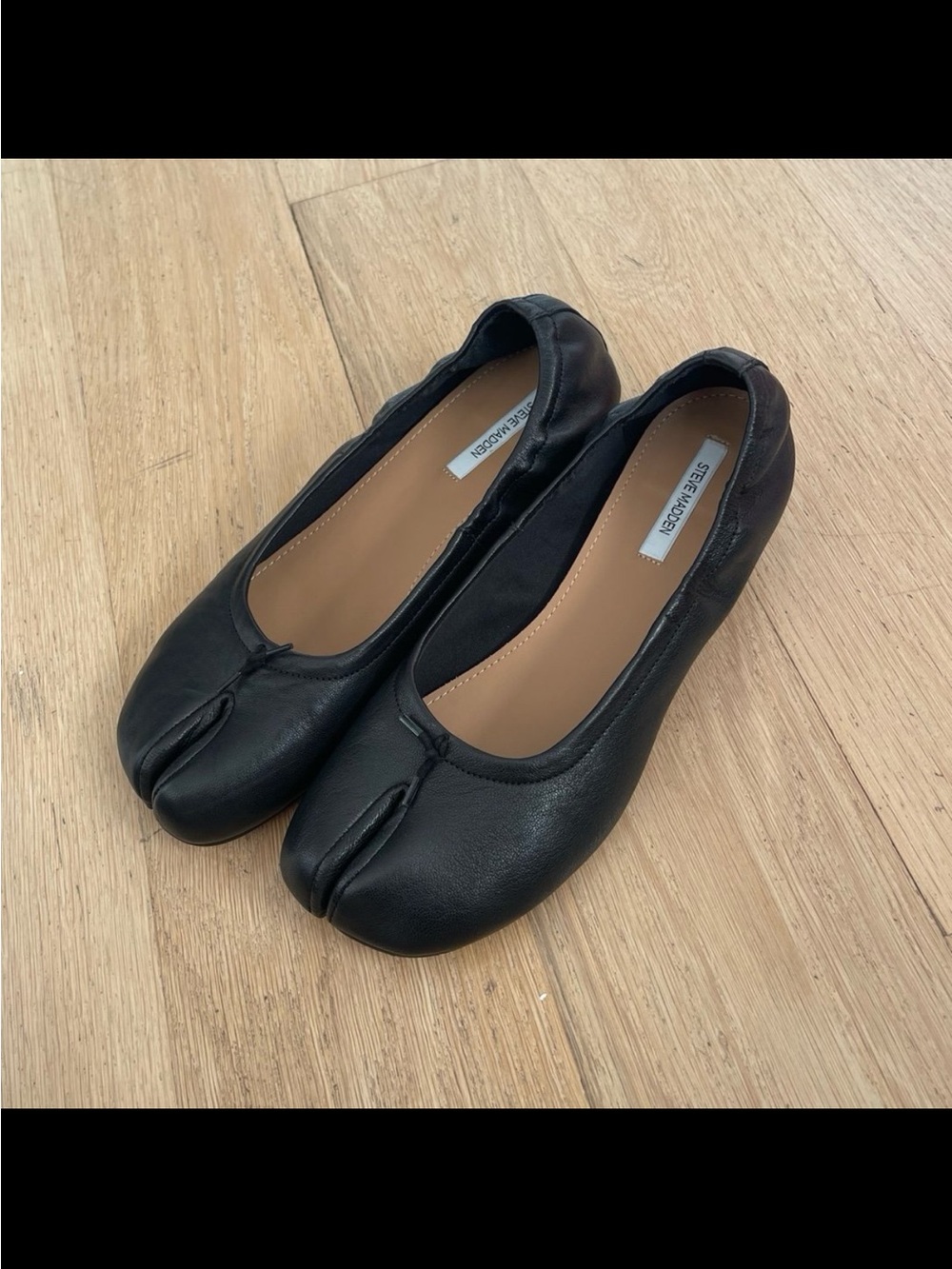 Steve Madden Black Leather Tabi Ballet Flats Size 9